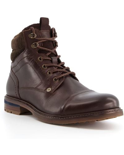 Dune Candor Lace-up Cap Toe Boot - Brown