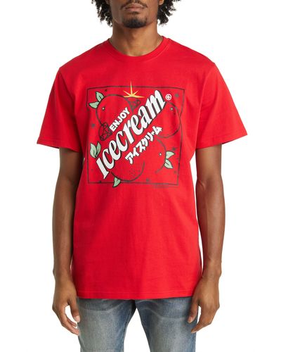 ICECREAM Flavor Graphic T-shirt - Red