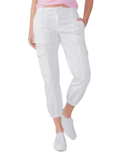 Sanctuary Rebel Crop Stretch Cotton Cargo Pants - White