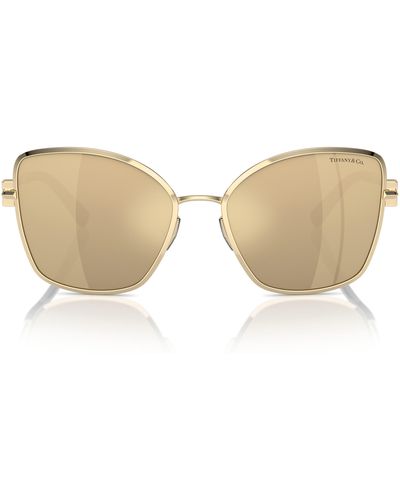 Tiffany & Co. 58mm Mirrored Butterfly Sunglasses - Natural