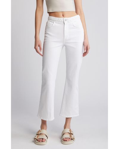FRAME Braided Waist Le Crop Mini Bootcut Jeans - White