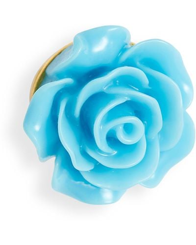 CLIFTON WILSON Floral Lapel Pin - Blue
