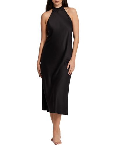 Rya Collection Charming Halter Nightgown - Black
