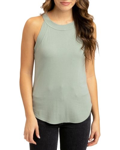 Threads For Thought Maresia Feather Ribbed Tank - Green
