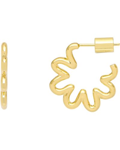Estella Bartlett Mini squiggle Flower Hoop Earrings - Metallic