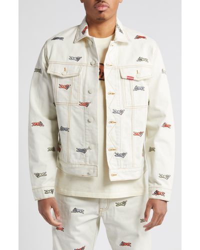 ICECREAM Parade Embroidered Trucker Jacket - Natural