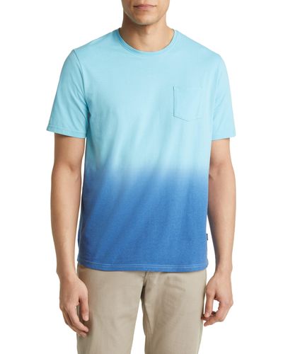 Stone Rose Dip Dye Pocket T-shirt - Blue
