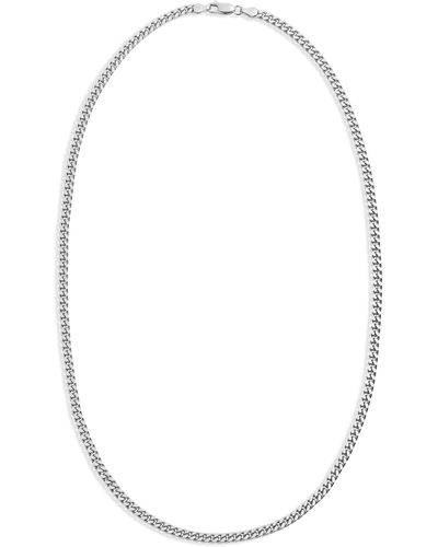 Argento Vivo Sterling Silver Argento Vivo Sterling Flat Cuban Chain Necklace At Nordstrom - White