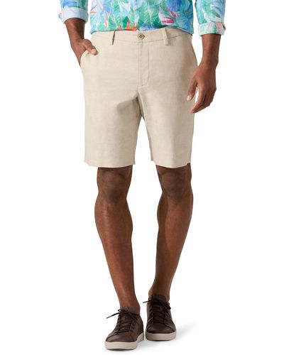 Tommy Bahama Lahaina Bay Flat Front Linen Blend Shorts - Natural