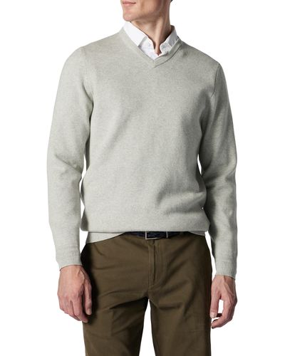 Rodd & Gunn Kelvin Grove Solid Supima® Cotton V-neck Sweater - Gray
