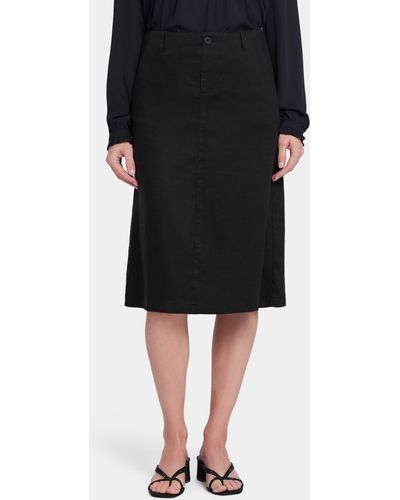 NYDJ Marilyn Linen Blend A-line Skirt - Black