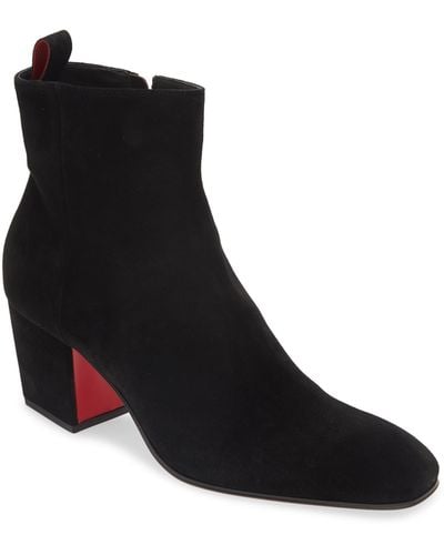 Christian Louboutin Men's Roadirik Spike Zip Red Sole Ankle Boots