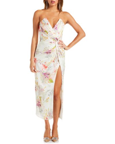 Katie May Come On Home Floral Strapless Cocktail Dress - Multicolor
