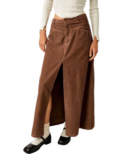 Free People As You Are Corduroy Maxi Skirt - Brown