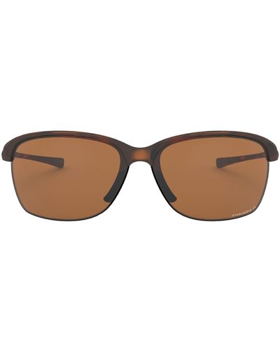 Oakley 65mm Oversize Polarized Rectangular Sunglasses - Brown
