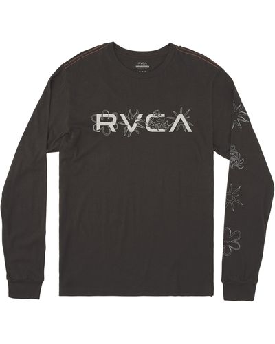 RVCA Big Bloom Long Sleeve Cotton Graphic T-shirt - Black