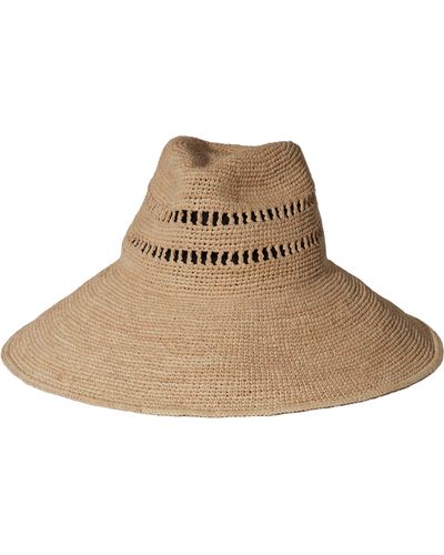 Janessa Leone Harlow Open Weave Straw Hat - Natural