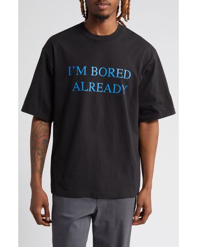 BOILER ROOM Bored Cotton Graphic T-shirt - Blue