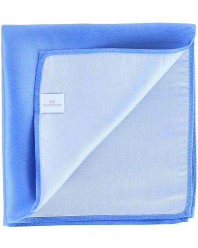 Trafalgar Sutton Solid Silk Pocket Square - Blue