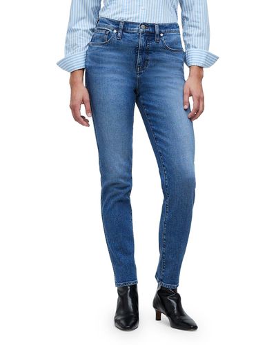 Madewell High Waist Stovepipe Jeans - Blue