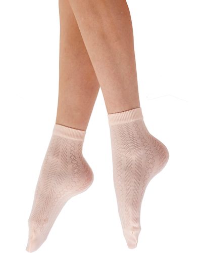 Pretty Polly Babydoll Sheer Ankle Socks - Natural