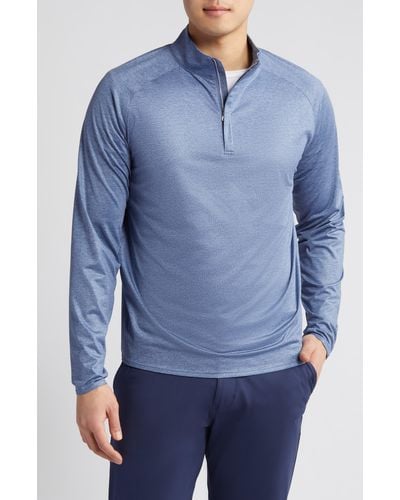 Peter Millar Crown Crafted Stealth Performance Quarter Zip Pullover - Blue