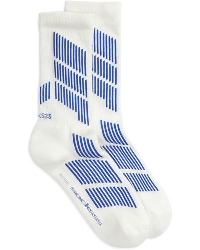 Y's Blue Solid Socks, $40, SSENSE