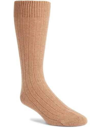 Pantherella Waddington Cashmere Blend Dress Socks - Brown