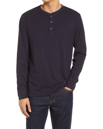 French Connection Organic Cotton Henley - Blue