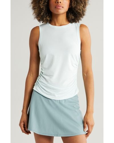 Zella In The Zone Ruched Side Tank - Blue
