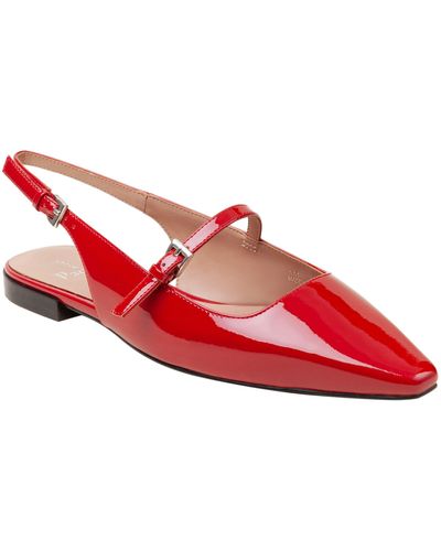 Linea Paolo Celeste Slingback Pointed Toe Flat - Red