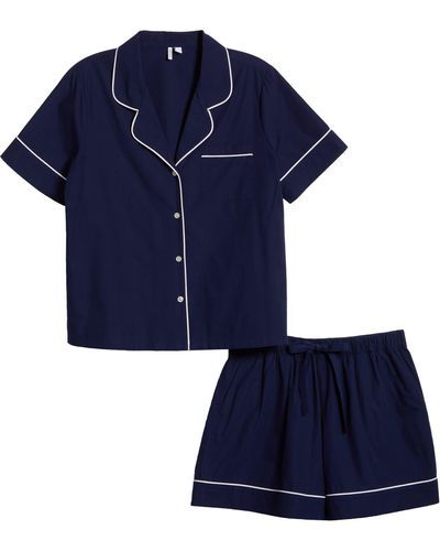 Nordstrom Classic Short Cotton Pajamas - Blue