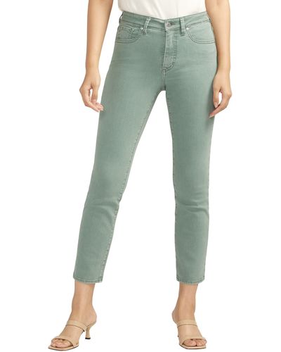 Silver Jeans Co. Isbister High Waist Straight Leg Jeans - Green