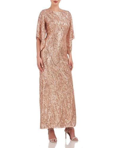 JS Collections Lorelei Sequin Gown - Natural