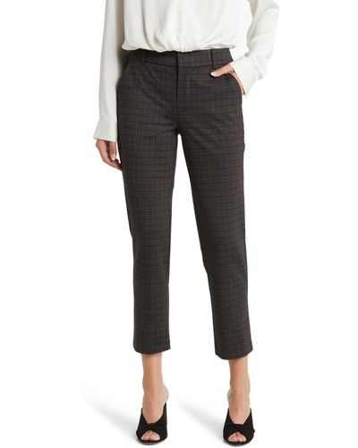 Wit & Wisdom 'ab'solution Houndstooth High Waist Ankle Straight Leg Pants - Black