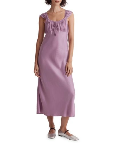 Madewell Square Neck Midi Dress - Purple