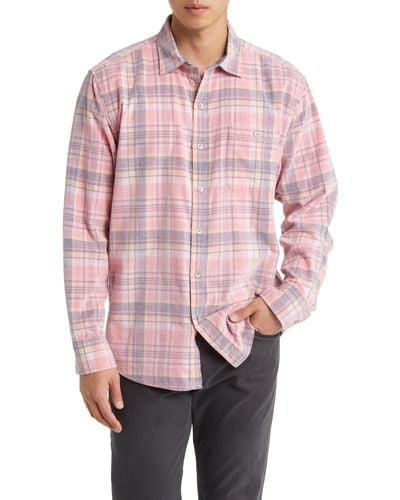 Tommy Bahama Coastline Tranquil Check Cotton Corduroy Button-up Shirt - Pink