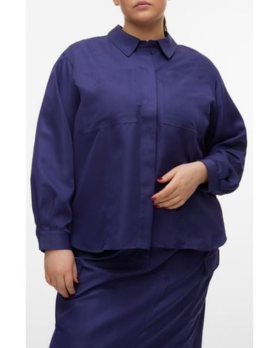 Vero Moda Sikka Utility Button-up Shirt - Blue