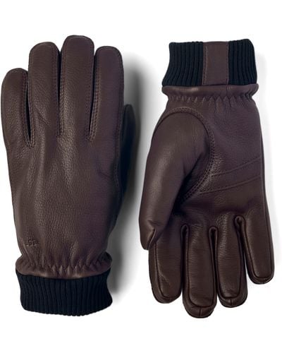 Hestra Tore Deerskin Leather Gloves in Black for Men | Lyst