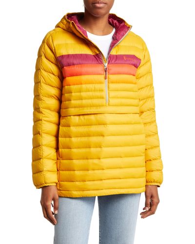 COTOPAXI Fuego Quarter Zip 800 Fill Power Down Hooded Jacket - Yellow
