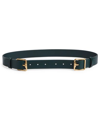 Burberry Leather Double B Buckle Belt M Green