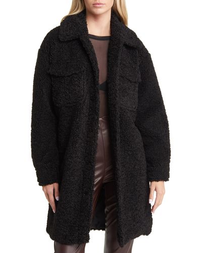 Vero Moda Kyliefilucca Long Teddy Coat - Black