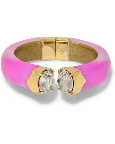 Alexis Bonbon Crystal Lucite Hinged Bracelet - Pink