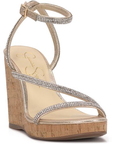 Jessica Simpson Tenley Ankle Strap Platform Wedge Sandal - Natural