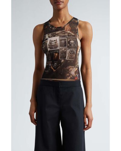 Puppets and Puppets Mesh Racerback Tank At Nordstrom - Gray