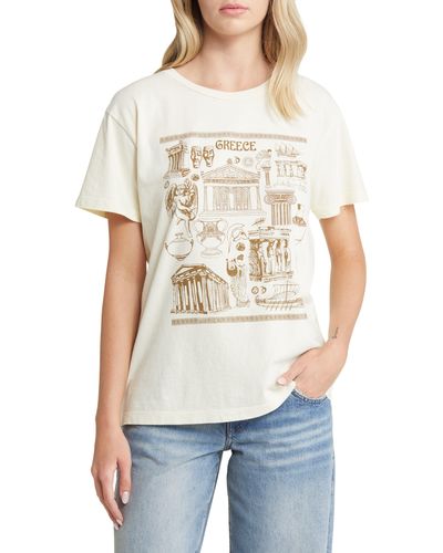 GOLDEN HOUR Greek Icons Cotton Graphic T-shirt - White