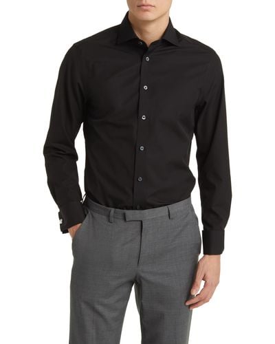 Charles Tyrwhitt Slim Fit Non-iron Cotton Poplin Dress Shirt - Black