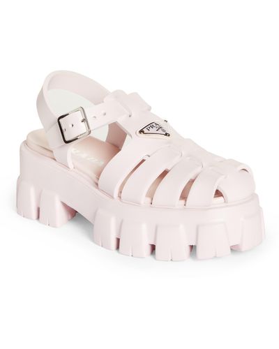 Prada Rubber Platform Sandals 55 - Pink