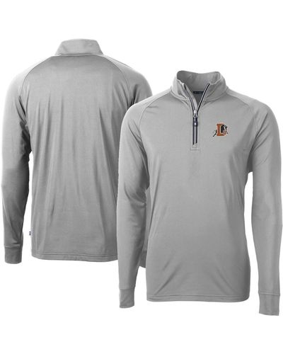 Cutter & Buck Durham Bulls Adapt Eco Knit Stretch Recycled Big & Tall Quarter-zip Pullover Top At Nordstrom - Gray