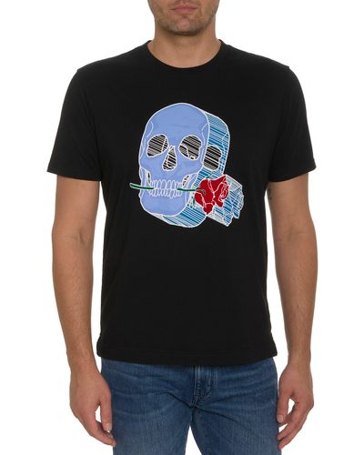 Robert Graham Roseland Skull T-shirt - Black